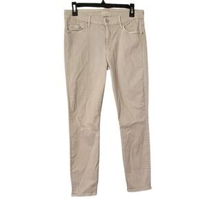 Mother Women's Ivory White The Looker Crop Ankle Skinny Jeans Size 30